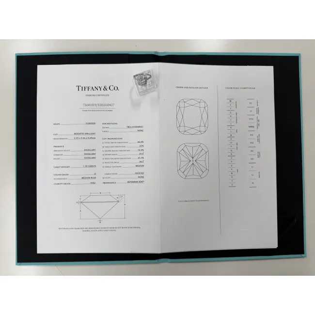 Diamond Ring With Its Correct Tiffany Certificate