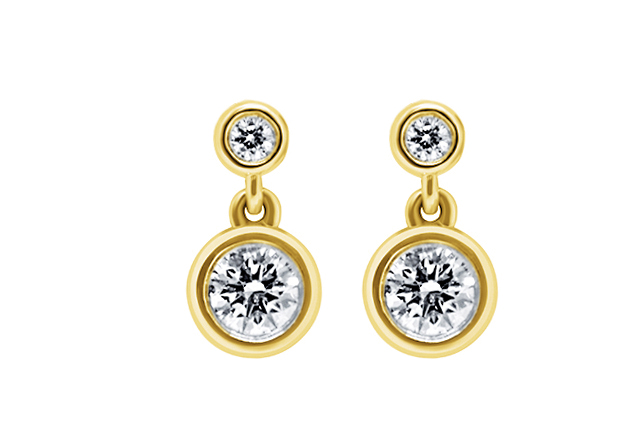 Bezel Drop Earrings