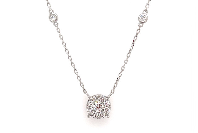 Cluster With Bezel Necklace