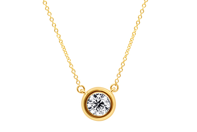 Diamond Solitaire Bezel Necklace