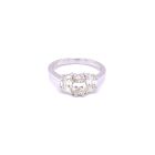 18K White Gold 3 stone Old Mine Diamond Ring with 1.57ctw