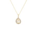 14K Yellow Gold 1 1/6ctw Diamond Pear Shape Halo Pendant