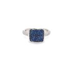 18K White Gold Diamond Ring with 0.19ctw Diamonds and 0.66ctw Sapphires