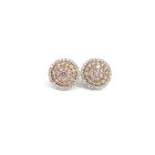 18K Two-Tone Diamond Earrings with 0.55ctw White Diamonds and 1.41ctw Pink Diamonds