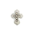 18K White Gold Diamond Cross Pendant with 2.97ctw