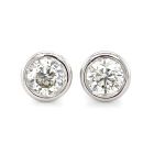 14K White Gold 1 1/4ctw Diamond Bezel Stud Earrings