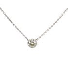 18K White Gold 1 1/2ct Old Euro Diamond Bezel Necklace