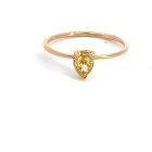 18K Rose Gold Solitaire with GIA 5192936600 Pear 0.54 Fancy Intense Orangy Yellow