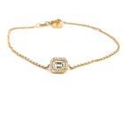 18K Yellow Gold Bracelet with GIA 2205244317 Emerald 0.52ct JVVS1 VGGD None  and 0.15ct melee