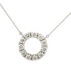 18K White Gold 2.29ctw Diamond Circle Pendant