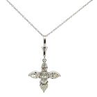 18K White Gold 2.72ctw Diamond Cross Pendant with GIA 2231504636 0.90ct Pear FSI1 EXGD None, GIA 5406158195 0.70ct CU FSI1 EXVG None, GIA 6332303668 0.42ct PS FIF EXVG Faint, GIA 6361290674 0.40ct PS DVS1 EXVG Medium, GIA 7348849210 0.30ct DVS1 VGGD None
