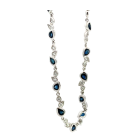 18K White Gold 2.69ctw Blue Sapphire and 0.74ctw Diamond Bracelet