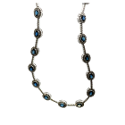 18K White Gold 10.00ctw Blue Sapphire and 6.00ctwDiamond Necklace