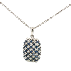 18K White Gold 0.86ctw Blue Sapphire and 0.32ctw Diamond Pendant