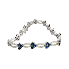 18K White Gold 7.56ctw Blue Sapphire and 1.40ctw Diamond Bracelet