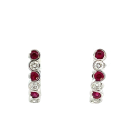 18K White Gold 0.54ctw Ruby and 0.30ctw Diamond Earrings