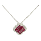 14K White Gold 2.10ctw Ruby and 0.48ctw Diamond Pendant
