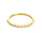 18K Yellow Gold 1/5ctw Diamond Bar Set Band Hidalgo