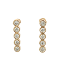 14K Yellow Gold 1.37ctw Diamond Bezel Bar Drop Earrings