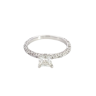 14K White Gold 1 1/3ctw Diamond Twist Pave Engagement Ring GIA 3285655642 Princess .91 FSI1 EXVG None