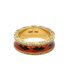 18K Yellow Gold Fratelli Piccini Enamel Eternity Ring