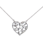 Tiffany & Co. Silver Paloma Picasso Olive Leaf Heart Pendant Necklace