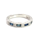 Kirk Kara 18K White Gold 0.08ctw Diamond and Sapphire (0.40ctw) Band