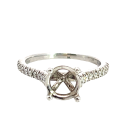 Henri Daussi 14K White  Gold 0.20ctw Semi-Mount