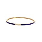 Michael M 14K Yellow Gold Bangle with 0.18ctw and Blue Enamel