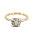 18K Yellow Gold .15ctw Diamond David Yurman Petite Chatelaine Ring with Pavé Diamonds, 7mm