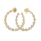 18K Yellow Gold 3.90ctw Diamond Circle Hoop Earrings