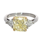 18K Mix Gold 3.10ctw Diamond Engagement ring with 2.62ctw Fancy Yellow VVS1 GIA 12472119 Diamond and 0.48ctw side stones