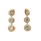 18K Yellow Gold 4.35ctw Bezel Drop Earrings