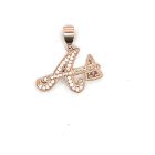 14K Rose Gold 0.14ctw Diamond A Pendant
