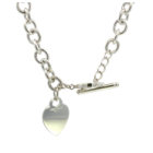 Tiffany & Co. Silver Heart Tag Toggle Necklace