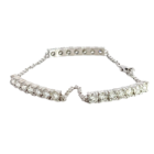 14K White Gold 2.75ctw Diamond Bar Bracelet on the chain 7"