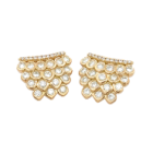 18K Yellow Gold 1.53ctw Diamond Scallop Small Fashion Earrings