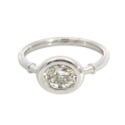 18K White Gold 1.01ctw Diamond Oval Bezel Ring GIA 3335827961 Oval 1.01 FSI1 VGVG Strong