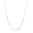 14K White Gold 2.56ctw Diamond by the Yard Necklace 18" 20 stations