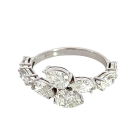 18K White Gold 2.19ctw Diamond Pear and Marquise Bypass Ring
