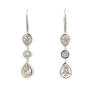 18K White Gold 1.73ctw Diamond Bezel Drop Earrings
