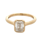 14K Yellow Gold 1.50ct Bezel Set Solitaire Ring GIA 7476839041 Emerald 1.50 GVS2 EXEX None