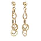 14K Yellow Gold Circle Dangle Earrings