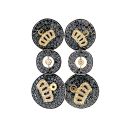 18K White and Yellow Gold 5/1ctw Black Diamond 1/5ctw White Diamond Dangle Crown Earrings