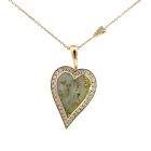 Kabana 14K Yellow Gold 1 1/4ctw Diamond and Quartz Heart Necklace