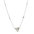 14K White Gold 2.39ctw Diamonds by the Yard Necklace with GIA 5222817570 Triangle GI2 EXGD None