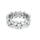 18K White Gold 3.31ctw Diamond Marquise flower cluster Eternity band
