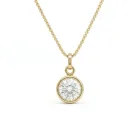 14K Yellow Gold 2.44ctw Diamond Solitaire Pendant GIA 5232572282 Circular Brilliant 2.44 LVS1 GDFA Faint