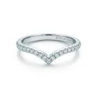 Tiffany & Co. Platinum .17ctw Diamond V Ring