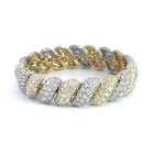 18K Yellow Gold and Platinum 25/1ctw Diamond Pave Bracelet